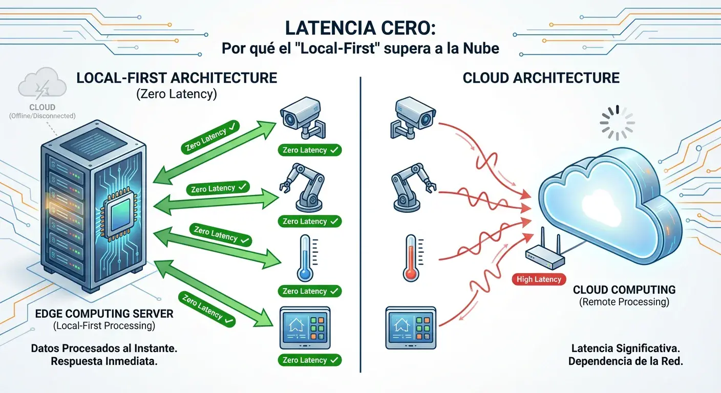 Arquitectura Local-First: Por qué la Nube Falla en la Fábrica (Guía 2026)